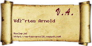 Vértes Arnold névjegykártya