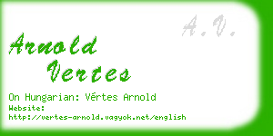 arnold vertes business card