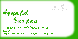 arnold vertes business card